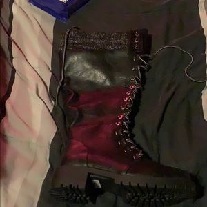 New Torrid Black Sweater Trim Tall Combat boots